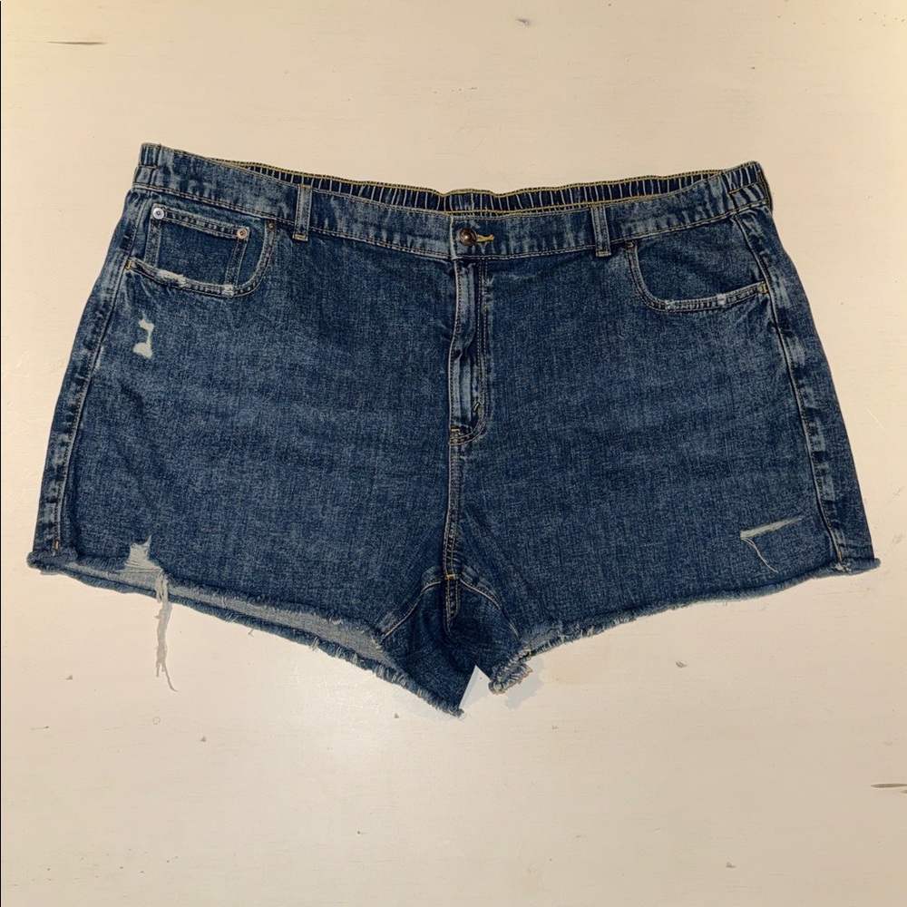 aerie Distressed Denim Jean Shorts - Blue
